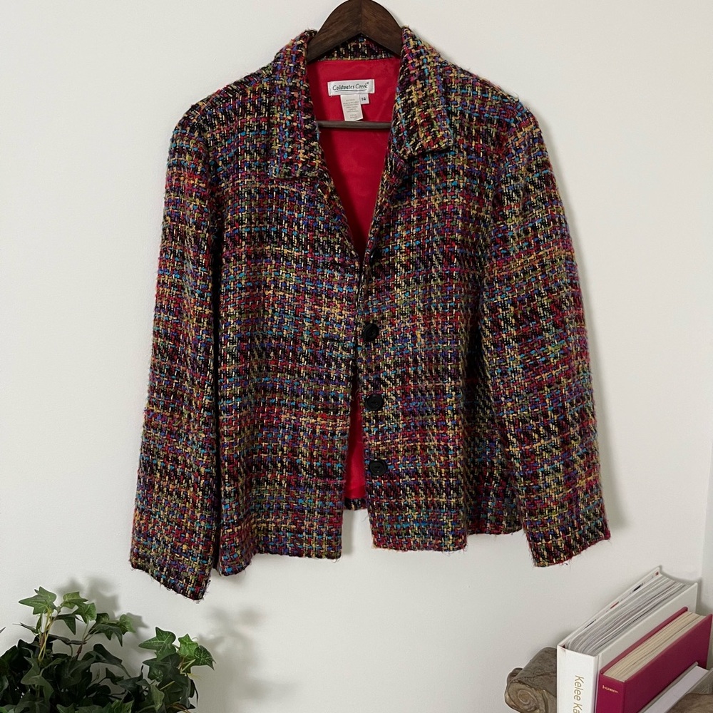 Vintage rainbow tweed blazer circa 90s early 00s